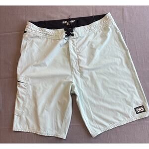 Pelagic Shorts men's 36 High Performance Fishing Cargo Pocket Swim Board Blue